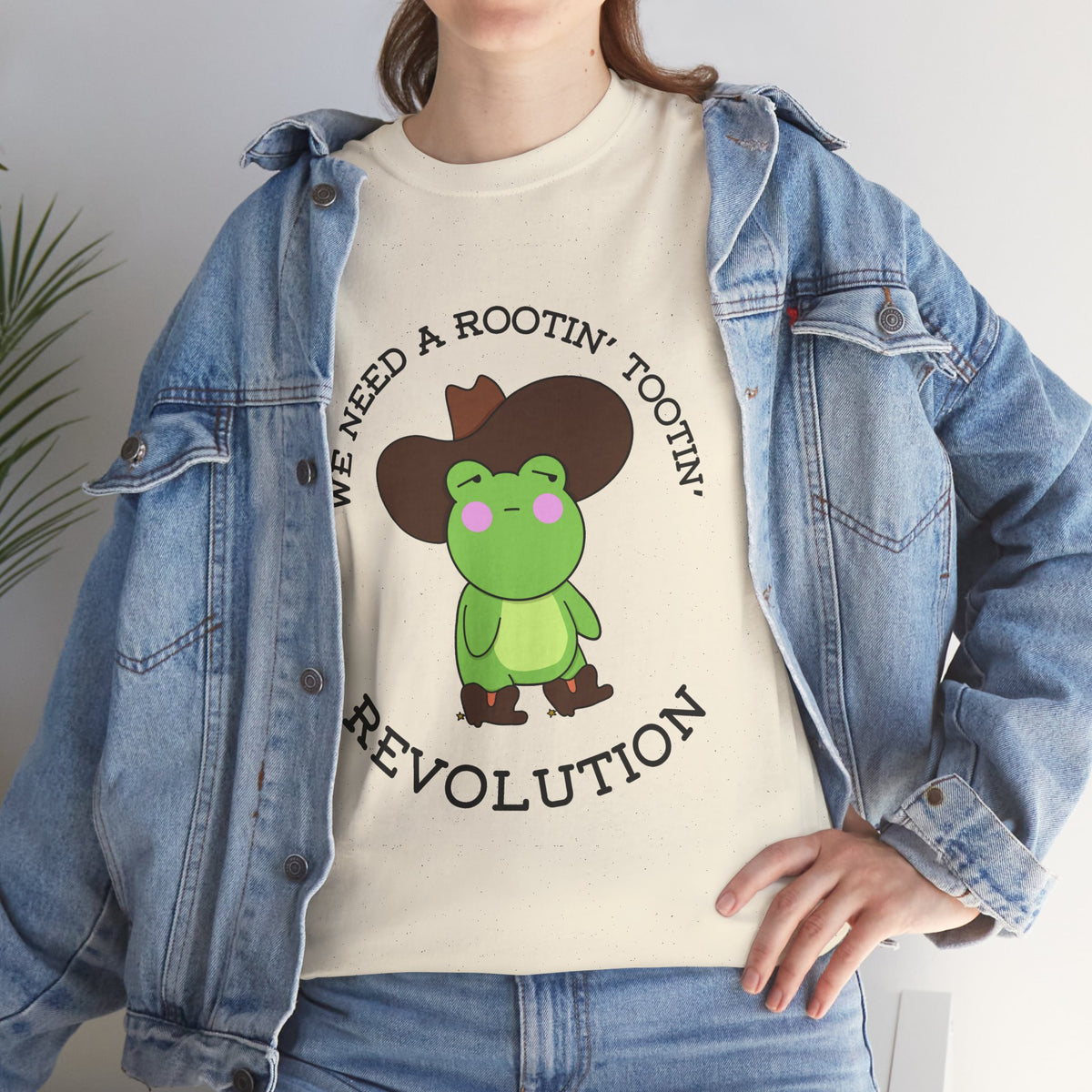 Frog Cowboy Tee — "We Need a Rootin' Tootin' Revolution" Funny Graphic T-Shirt