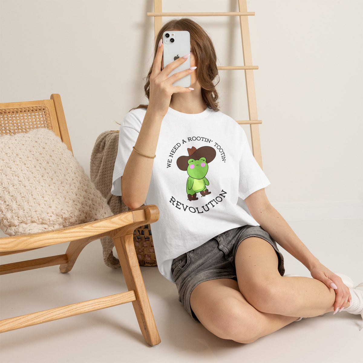 Frog Cowboy Tee — "We Need a Rootin' Tootin' Revolution" Funny Graphic T-Shirt