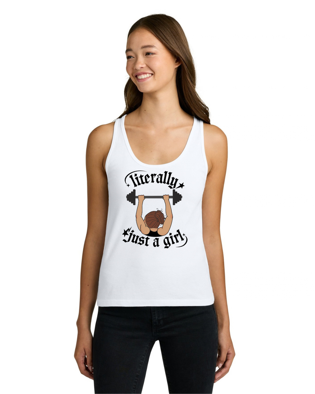 Literally Just a Girl Weightlifting Tank Top — Women’s Fitness Tank