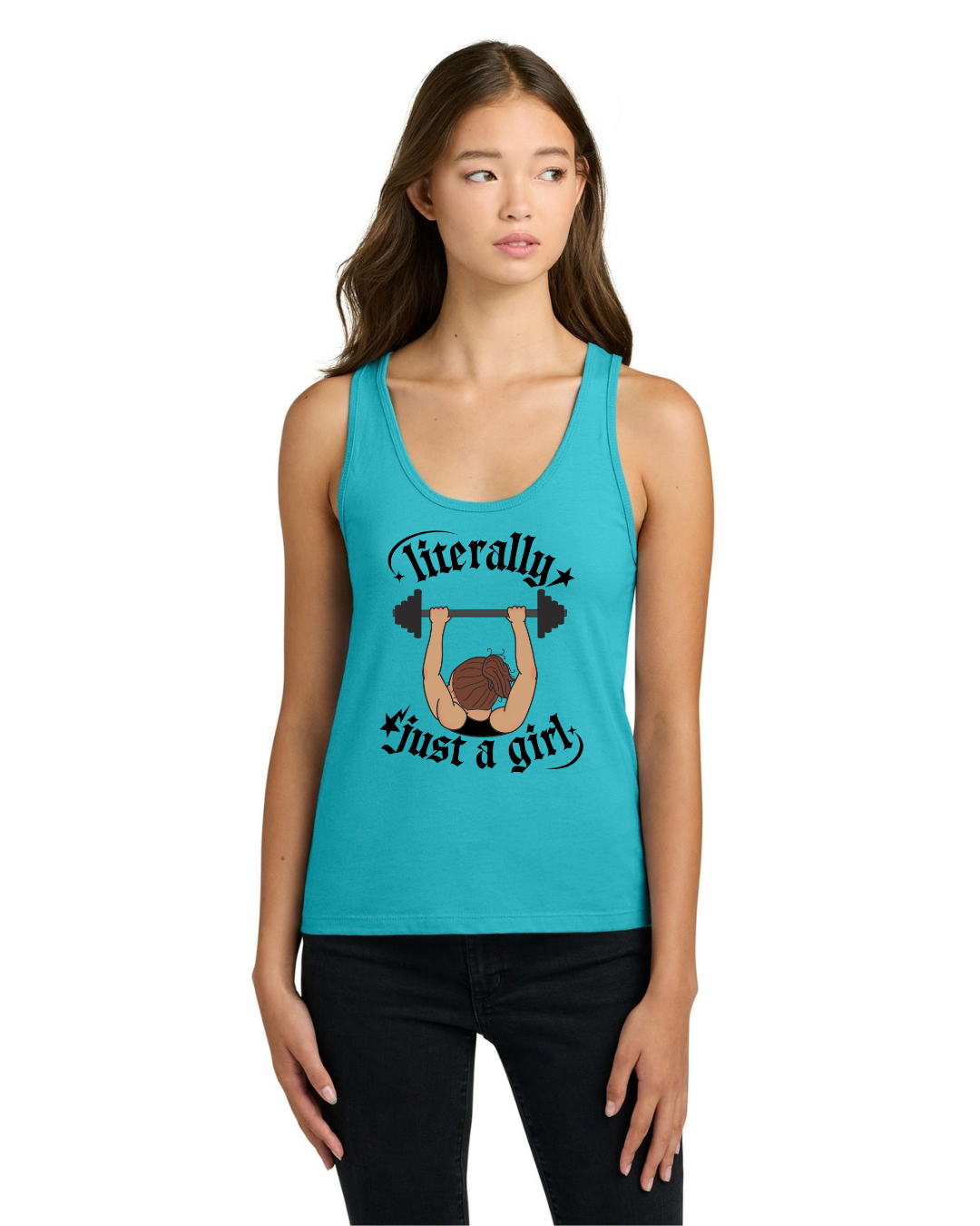Literally Just a Girl Weightlifting Tank Top — Women’s Fitness Tank
