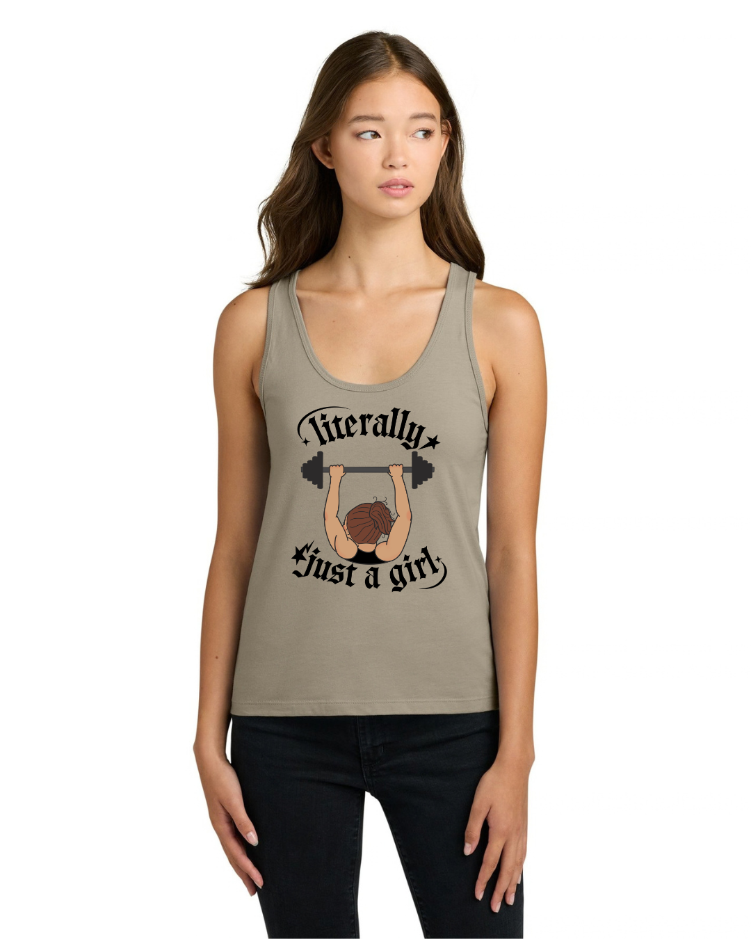 Literally Just a Girl Weightlifting Tank Top — Women’s Fitness Tank
