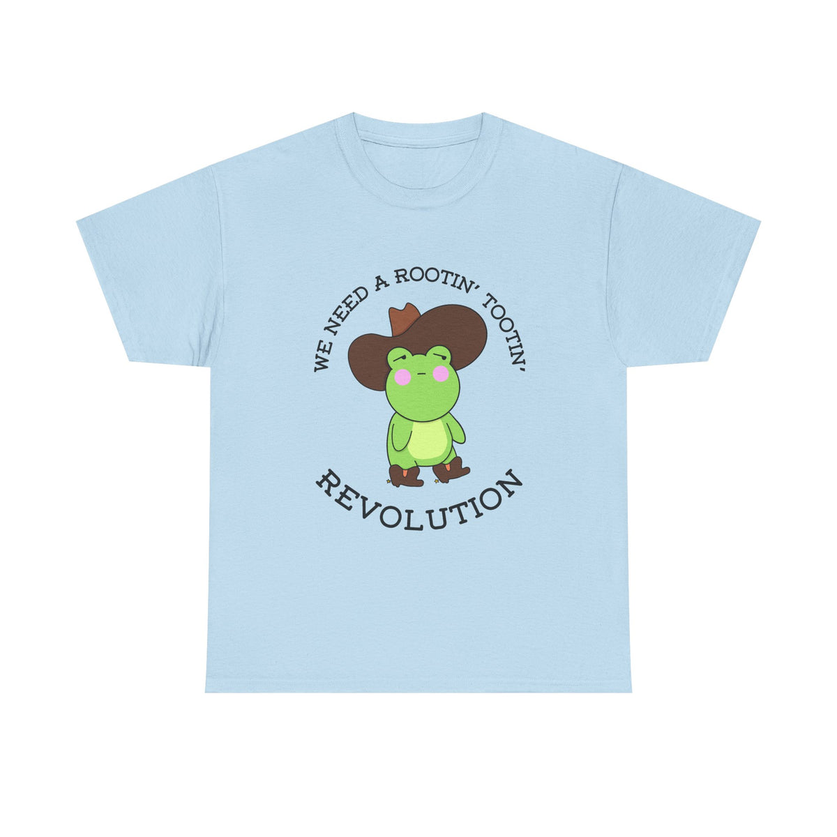 Frog Cowboy Tee — "We Need a Rootin' Tootin' Revolution" Funny Graphic T-Shirt