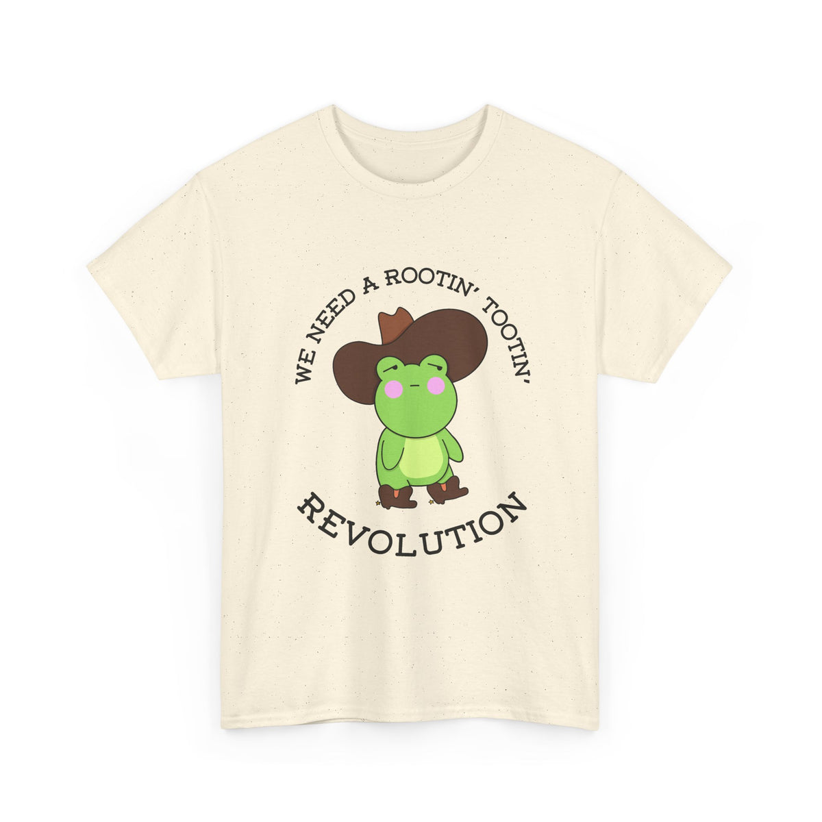 Frog Cowboy Tee — "We Need a Rootin' Tootin' Revolution" Funny Graphic T-Shirt