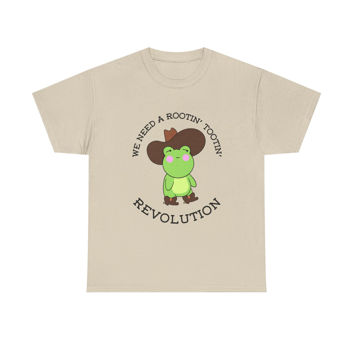Frog Cowboy Tee — "We Need a Rootin' Tootin' Revolution" Funny Graphic T-Shirt