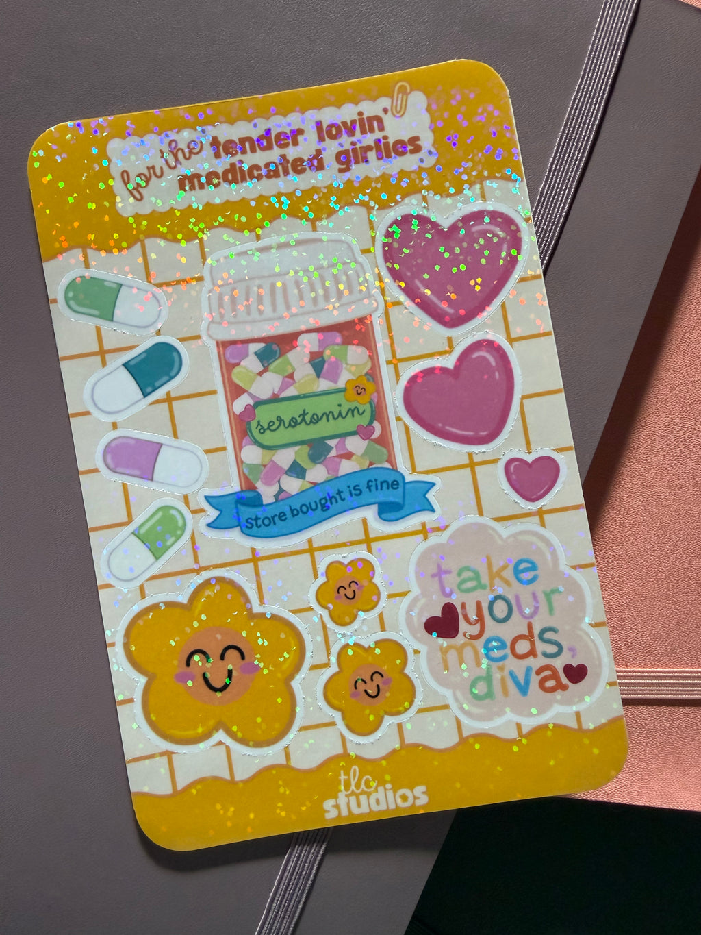 Serotonin Sticker Sheet for the Tender Lovin' Medicated Girlies