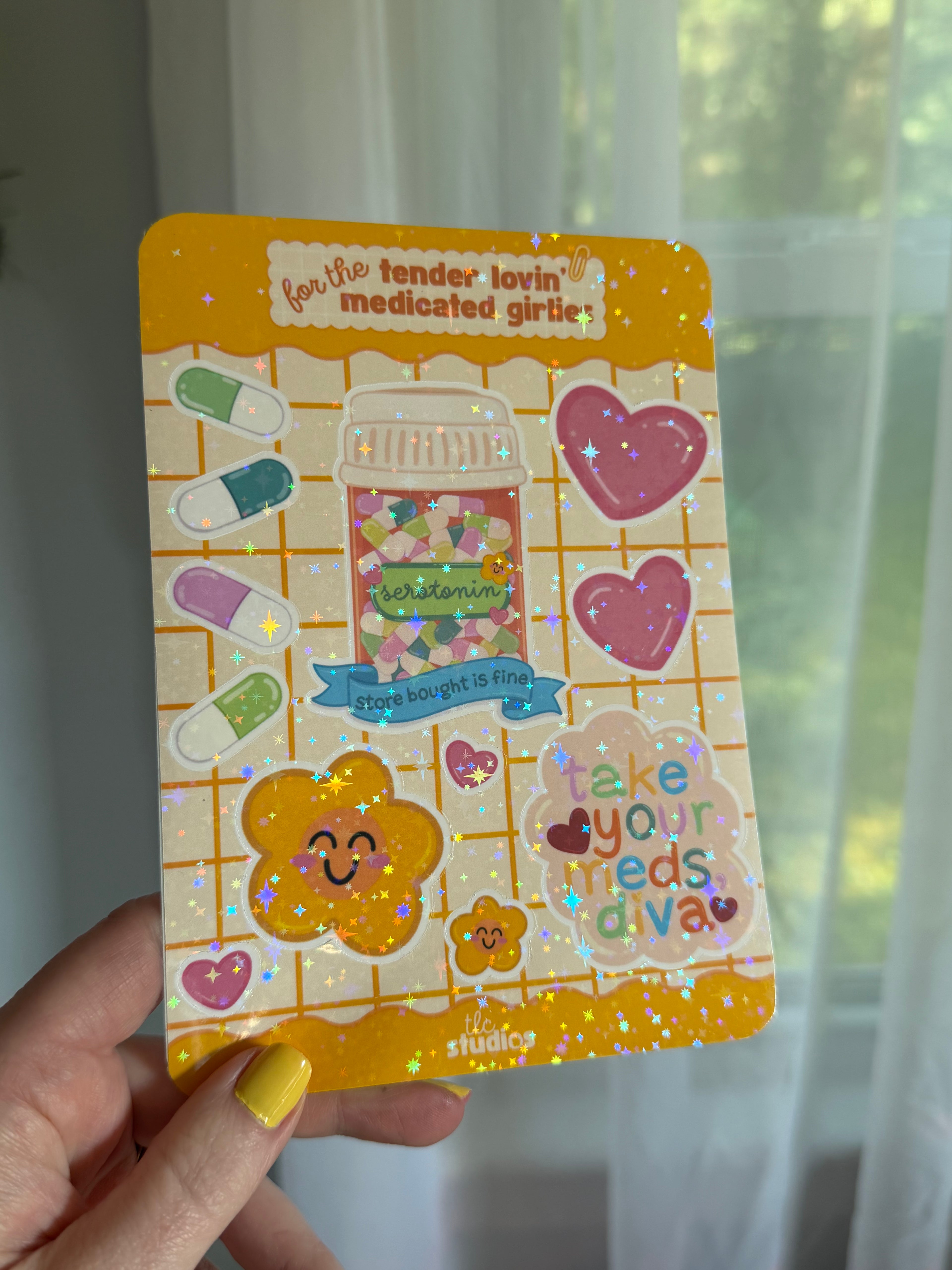 Serotonin Sticker Sheet for the Tender Lovin' Medicated Girlies